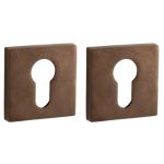 Set van twee PC-Plaatjes Bauhaus verdekt messing antiek brons