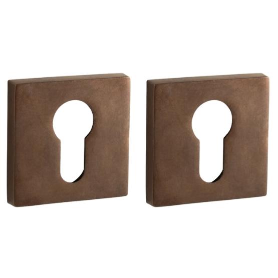 Set van twee PC-Plaatjes Bauhaus verdekt messing antiek brons