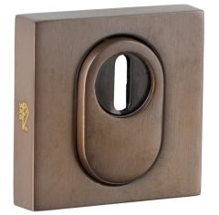 SKG3 cilinderrozet buiten + kerntrekbeveiliging Bauhaus messing antiek brons