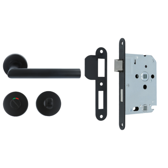 ODShop set wc-badkamerslot + deurklink Modern haaks & toiletsluiting