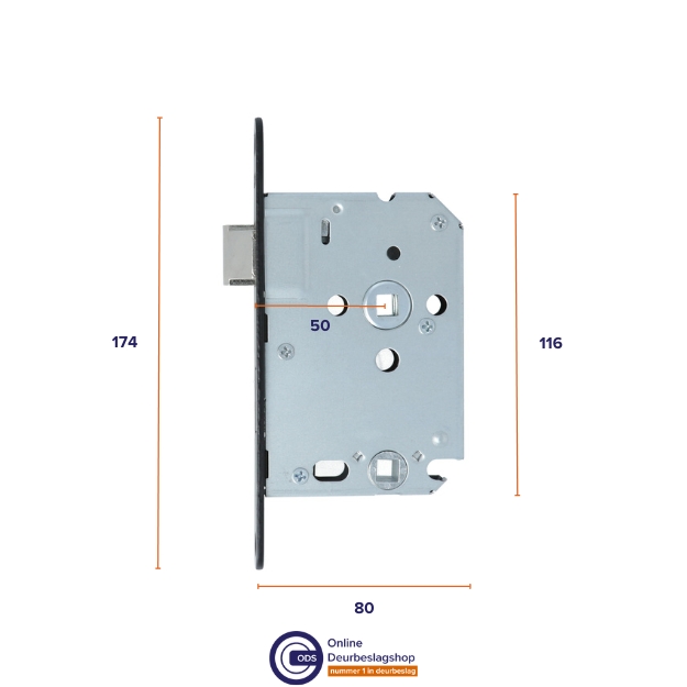 ODShop set wc-badkamerslot + deurklink Modern haaks & toiletsluiting - Afbeelding 3