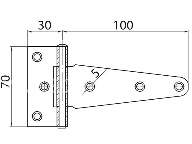 Kruisheng zwart 100x70 mm - Afbeelding 2