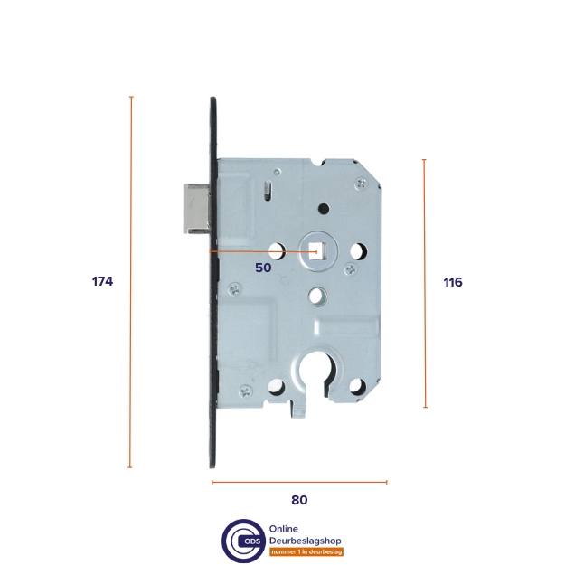 ODShop cilinder dag en nachtslot PC55 met zwarte voorplaat - Afbeelding 2