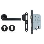 ODShop set cilinder dag en nachtslot + deurklink Modern haaks & cilinderplaatjes