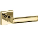 Deurklink op geveerd rozet verdekt Padania messing gelakt