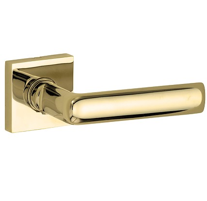 Deurklink op geveerd rozet verdekt Padania messing gelakt