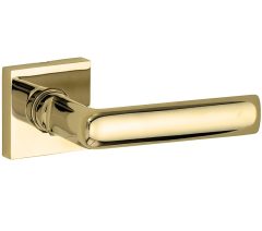 Deurklink op geveerd rozet verdekt Padania messing ongelakt