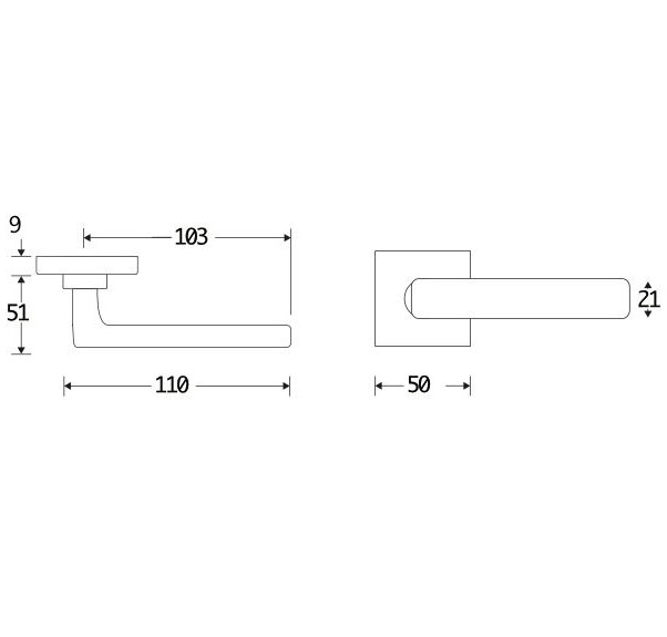 Deurklink op geveerd rozet verdekt Padania messing ongelakt - Afbeelding 2