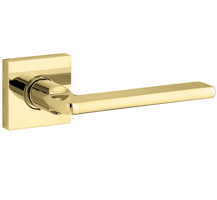 Deurklink op geveerd rozet verdekt Piatto messing gelakt