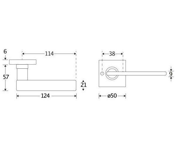 Deurklink op geveerd rozet verdekt Piatto messing gelakt - Afbeelding 2