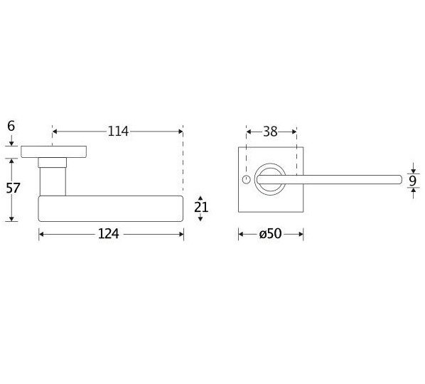 Deurklink op geveerd rozet verdekt Piatto messing ongelakt - Afbeelding 2