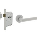 Intersteel deurbeslag set loopslot wit + Deurklink Bastian met rozet wit