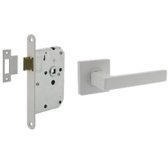 Intersteel deurbeslag set loopslot wit + Deurklink Hera met rozet wit