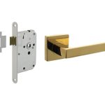 Intersteel deurbeslag set loopslot wit + Deurklink Hera PVD messingkleur