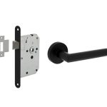 Intersteel deurbeslag set loopslot zwart + Deurklink Bastian met rozet zwart