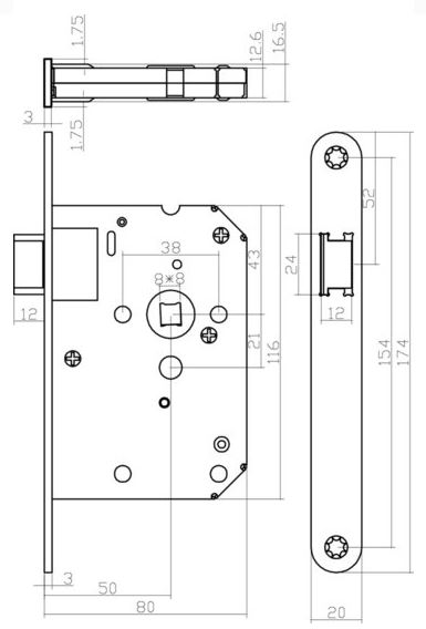 Intersteel deurbeslag set loopslot zwart + Deurklink Hera met rozet zwart - Afbeelding 3