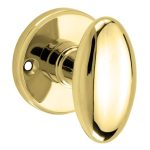 Knopkruk op rozet Ei/Facet messing gelakt