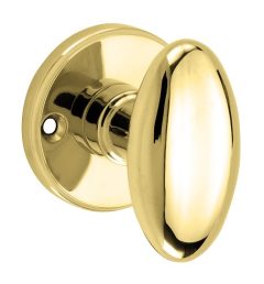 Knopkruk op rozet Ei/Facet messing gelakt