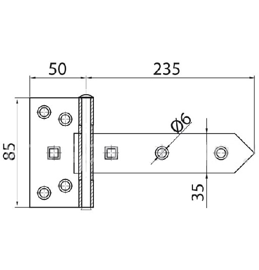 Kruisheng zwart 235x85 mm - Afbeelding 2