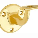 Leuninghouder Elegant vlak opschroevend messing gelakt