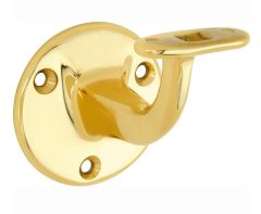 Leuninghouder Elegant vlak opschroevend messing gelakt