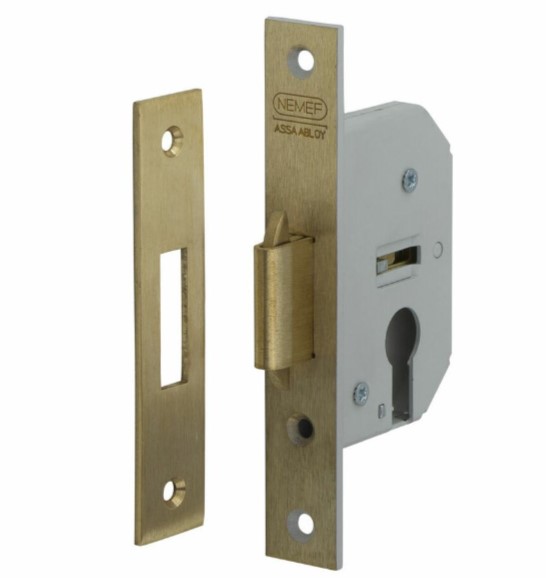 Nemef haakschootslot 608 met messing voorplaat