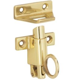 Raamknip Elegant met sluitplaat messing ongelakt