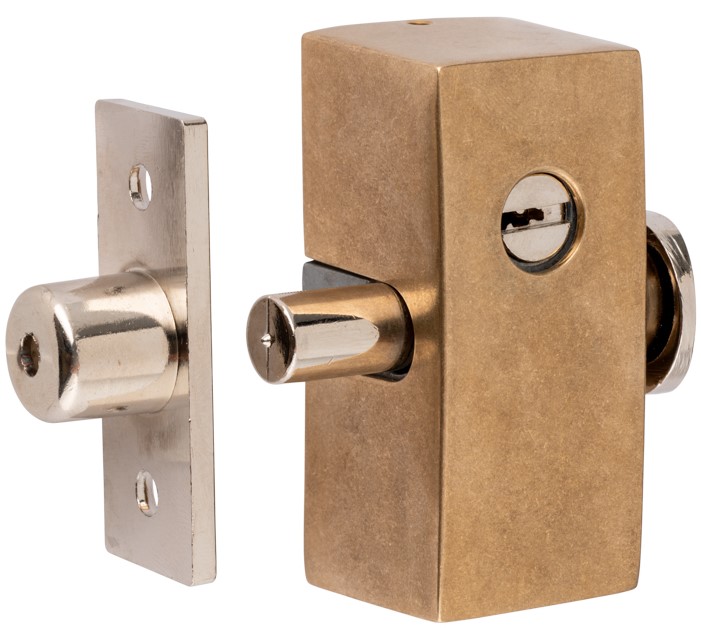 Bijzetslot Elegant buiten draaiend messing antiek