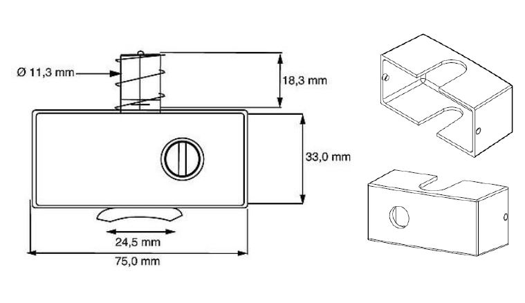 Bijzetslot Elegant buiten draaiend messing antiek - Afbeelding 2
