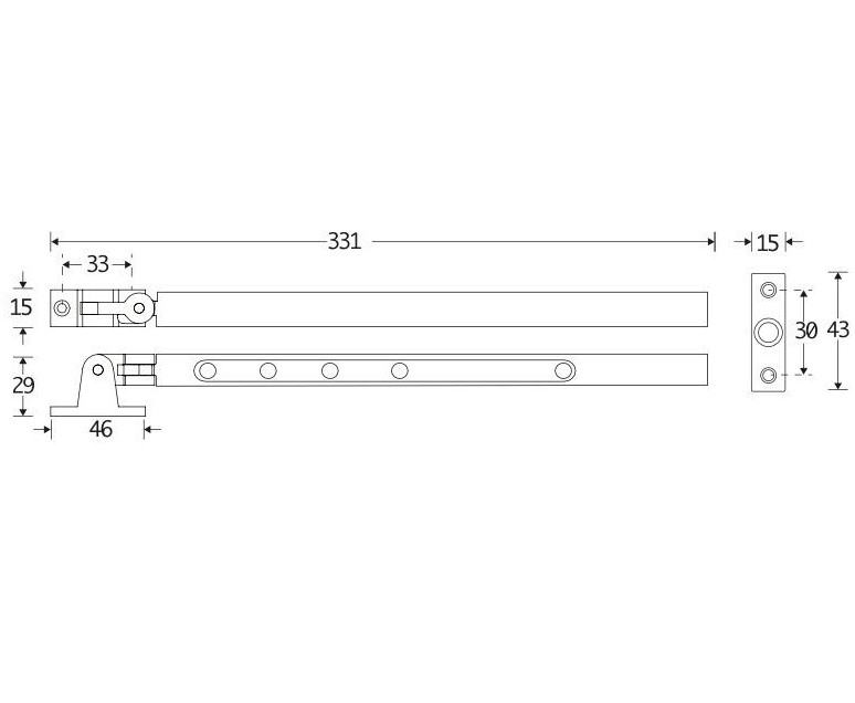 Uitzetijzer Kare messing antiek - Afbeelding 2