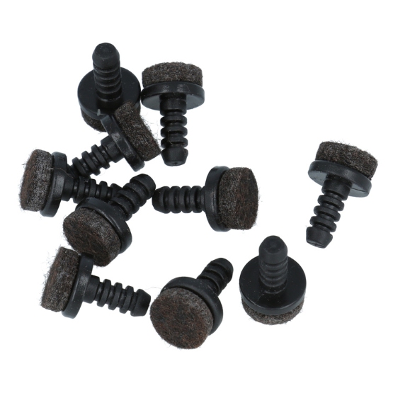 Viltglijder rond Ø14 mm met pin zwart