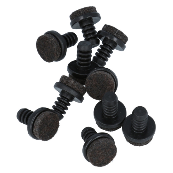 Viltglijder rond Ø18 mm met pin zwart