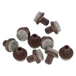 Viltglijder rond Ø21 mm met pin donkerbruin