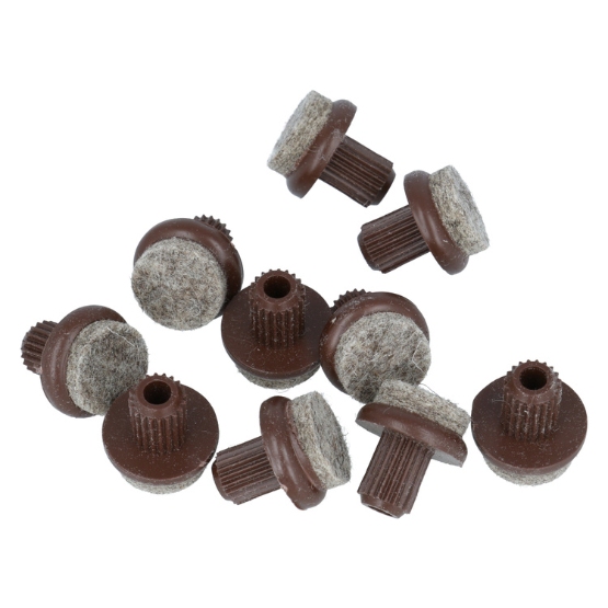 Viltglijder rond Ø21 mm met pin donkerbruin