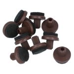 Viltglijder rond Ø24 mm met pin donkerbruin