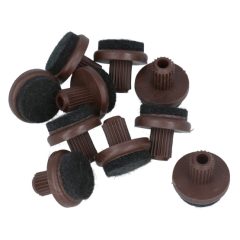 Viltglijder rond Ø24 mm met pin donkerbruin