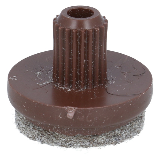 Viltglijder rond Ø27 mm met pin donkerbruin - Afbeelding 3