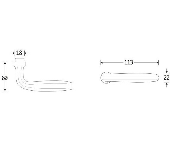 Deurklink Banaan messing antiek - Afbeelding 2
