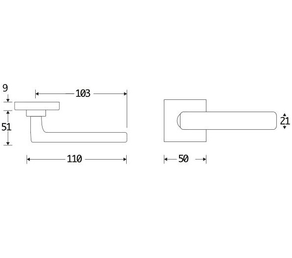 Deurklink op geveerd rozet verdekt Padania/Bauhaus messing antiek - Afbeelding 2