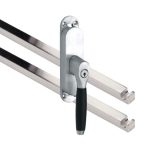 Kruk-espagnolet Afsluitbaar Ton ebben Rechts mat nikkel Ongelakt Inclusief 2 Stangen