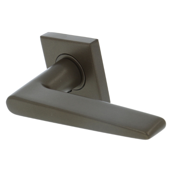 Deurklink Wig op geveerd vierkant rozet brons - Afbeelding 4