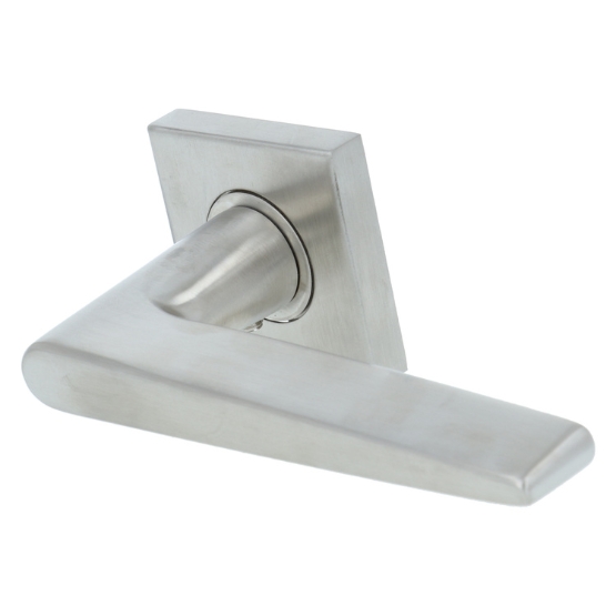 Deurklink Wig op geveerd vierkant rozet mat rvs - Afbeelding 4