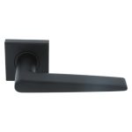 Deurklink Wig op geveerd vierkant rozet mat zwart