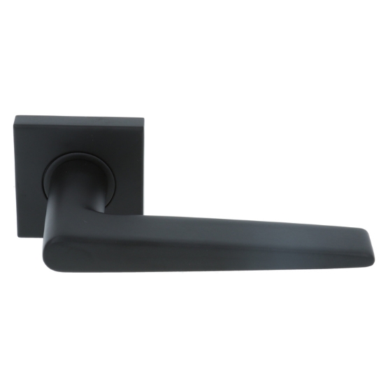 Deurklink Wig op geveerd vierkant rozet mat zwart