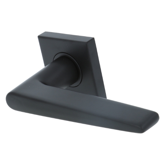 Deurklink Wig op geveerd vierkant rozet mat zwart - Afbeelding 4