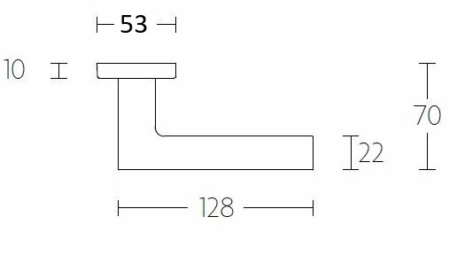 Deurklink Wig op geveerd vierkant rozet PVD mat goud - Afbeelding 2