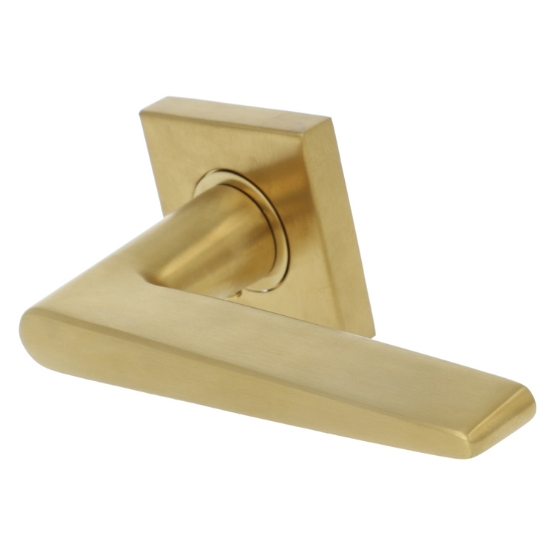 Deurklink Wig op geveerd vierkant rozet PVD mat goud - Afbeelding 4