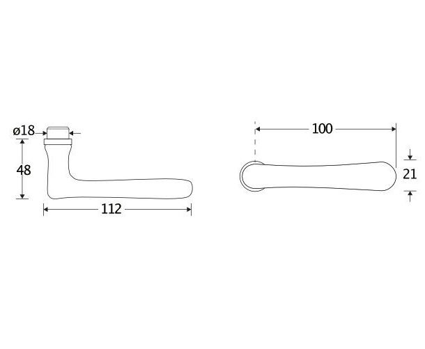 Enkele deurklink Linea links mat zwart - Afbeelding 2