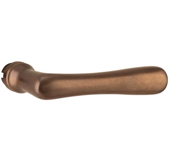 Enkele deurklink Linea rechts messing antiek brons