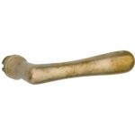 Enkele deurklink Linea rechts messing antiek